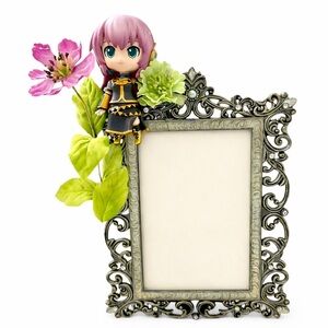 Megurine Luka Kitsch Art Picture Frame 4x6 Handmade Toy Art Silver Floral Decor